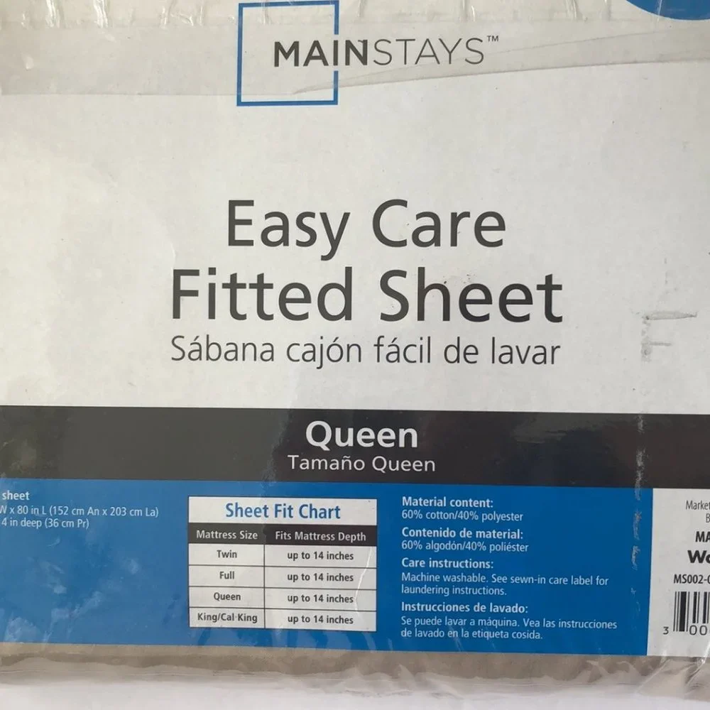 Mainstays fitted sheet